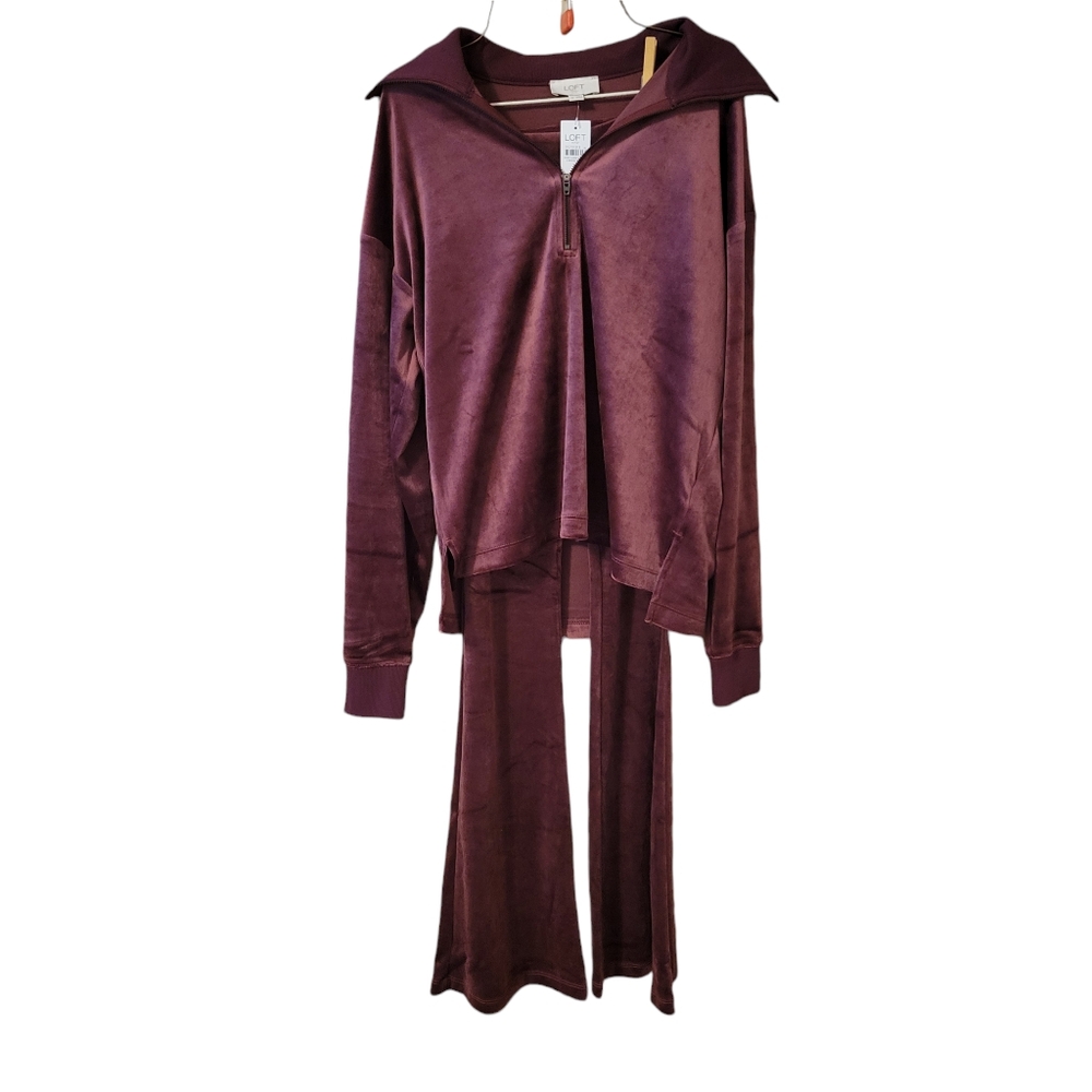NWT Loft Outlet Velvet Loungewear Burgundy